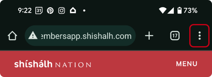 Top right corner, tap the 3 dot icon