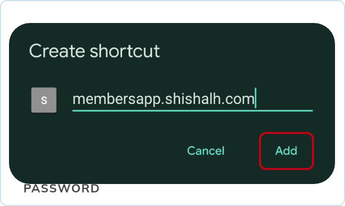 Pop up window that appears, tap Add or Install.