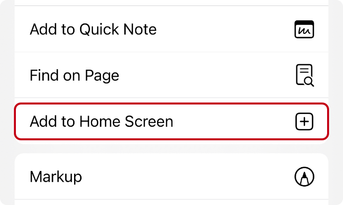 Add to Home Screen